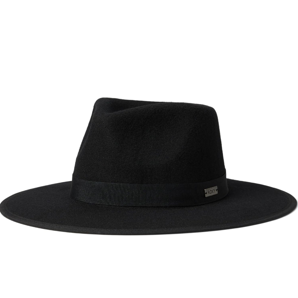 Roxy Black Fedora Hat with Silver Accent New W/O Tag Size M/L